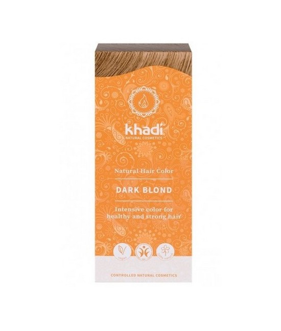 Tinte natural Khadi que tiñe su cabello con un poderoso rubio oscuro ceniza.

Formulaciones ayurvedas a base de pigmentos veg