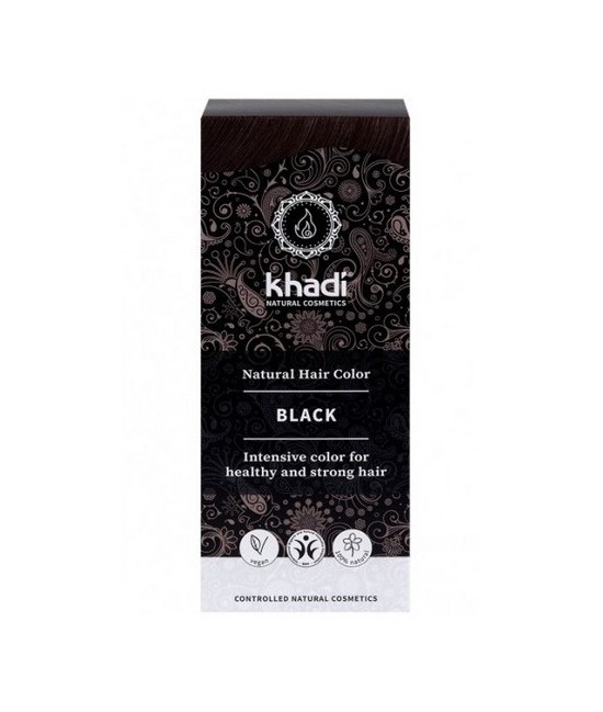 Tinte natural Khadi que proporciona un negro intenso natural al cabello.

Formulaciones ayurvedas de larga permanencia para u