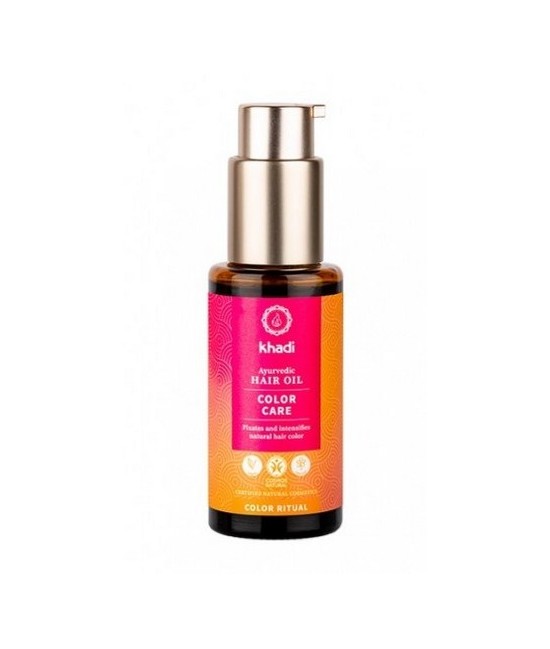 Aceite ayurveda Cuidado del Color Khadi: diseñado especialmente para fijar y realzar los resultados de color después de teñir e