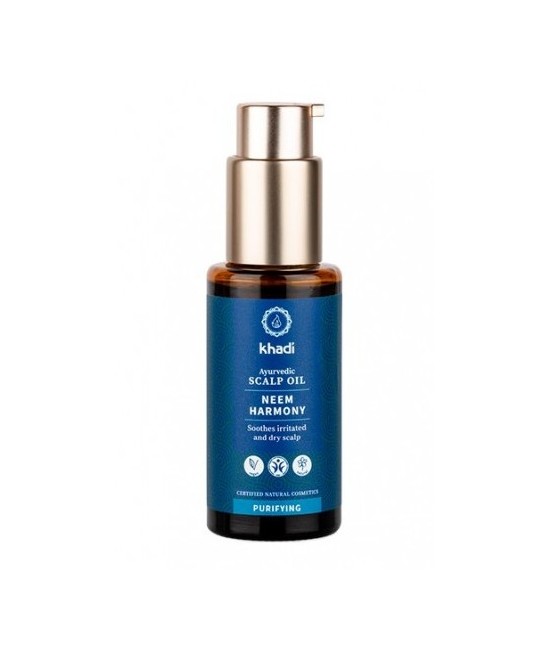 Aceite ayurveda Neem Khadi, disfrute de un cuero cabelludo maravillosamente relajado, libre de picores y caspa, porque un cuero