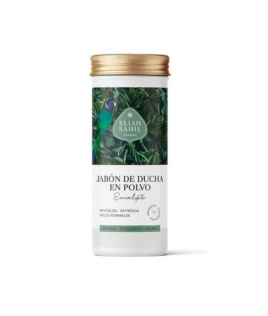 Jabón de ducha de Eucalipto en polvo, limpia, revitaliza y refresca delicadamente la piel, dejando una sensación agradable que 