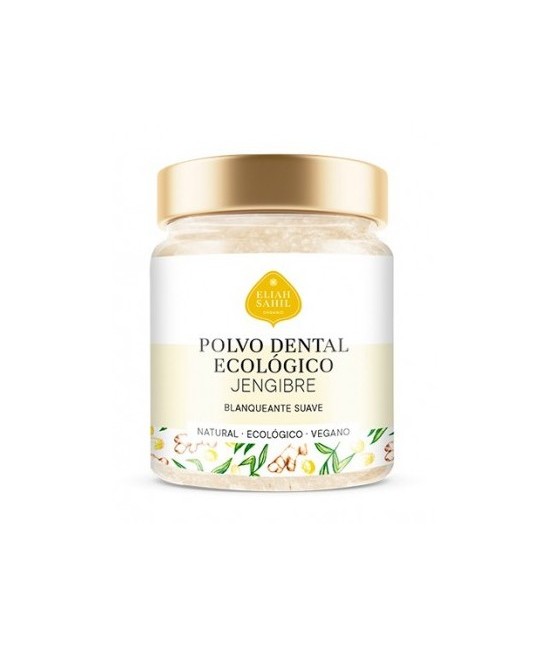 Polvo dental de Jengibre,  limpia los dientes a fondo y proporciona un blanqueamiento suave.

Mezclado con extractos vegetale