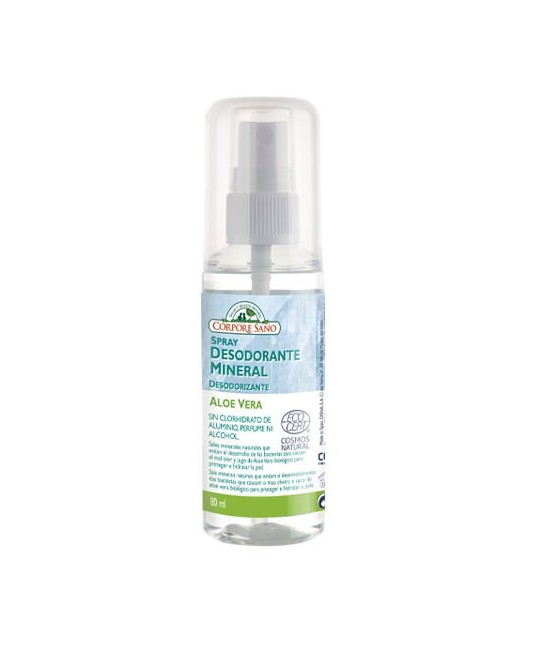 DEO SPRAY MINERAL ANTIBACTERIANO
POTASSIUM ALUM Y ALOE VERA
El desodorante Spray Mineral de Alumbre y Aloe Vera es un desodor