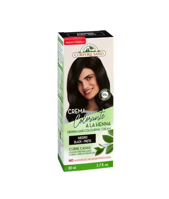 CREMA COLORANTE A LA HENNA NEGRO
HENNA, JOJOBA Y ALOE VERA
La crema colorante o cubre canas para cabello Negro es un tinte se