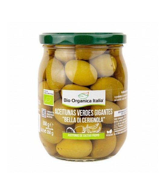 Aceitunas verdes gigantes bella di Cerignola Bio Organica Italia 550g
BIOORGANIC

Las aceitunas de la variedad de mesa "Bell