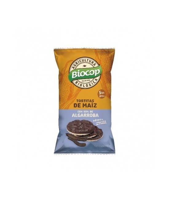 Tortitas de maíz con cobertura de algarroba (50%). Sin azúcares añadidos. ¡Crujientes y sabrosas! Sacian el apetito. La algarro