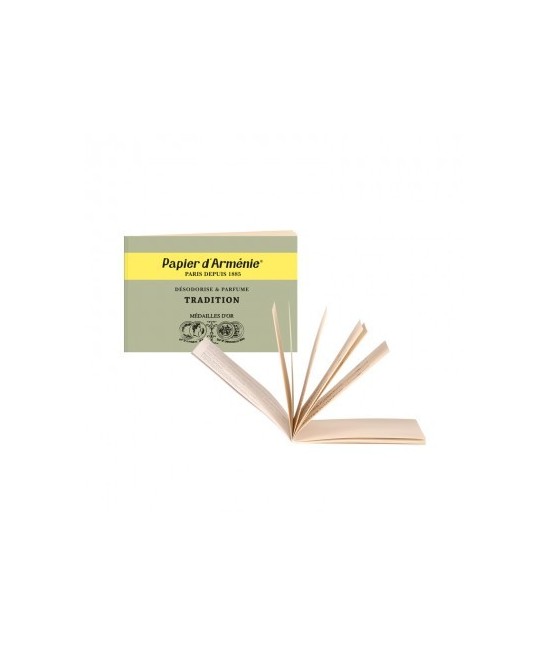 Inventado hace más de 120 años, el popular libriTo de Papier d'Arménie® se compone de tiras recortables de papel suavemente per