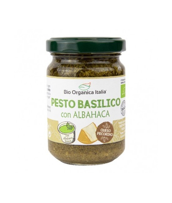 Pesto de albahaca, elaborado con ingredientes de primera calidad, aromatizado con queso, aceite de oliva virgen extra, anacardo