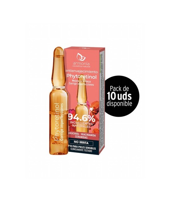 Tratamiento antienvejecimiento con un 94,6% de ingredientes naturales. El activo estrella de la fórmula es el bakuchiol, 100% n