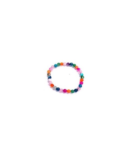 Pulsera de agatas surtidas de color en bola de 6 mm. facetada.

Engarzado en goma elástica.