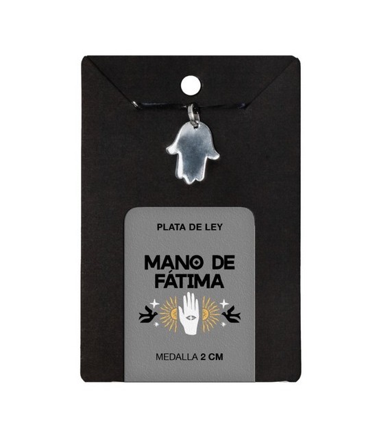 TRI.MEDALLA PLATA MANO FATIMA PLANA 2 CM.