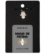 TRI.MEDALLA PLATA MANO FATIMA PLANA 1.4 CM.