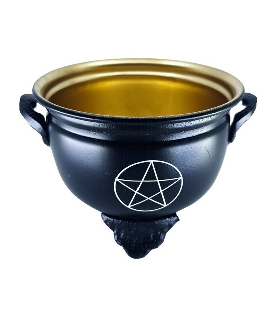 TRI.METALICO CUENCO NEGRO DORADO PENTAGRAMA 10 CM. CB1144-PCBURNER