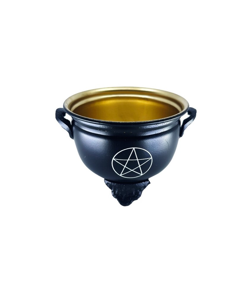 TRI.METALICO CUENCO NEGRO DORADO PENTAGRAMA 10 CM. CB1144-PCBURNER