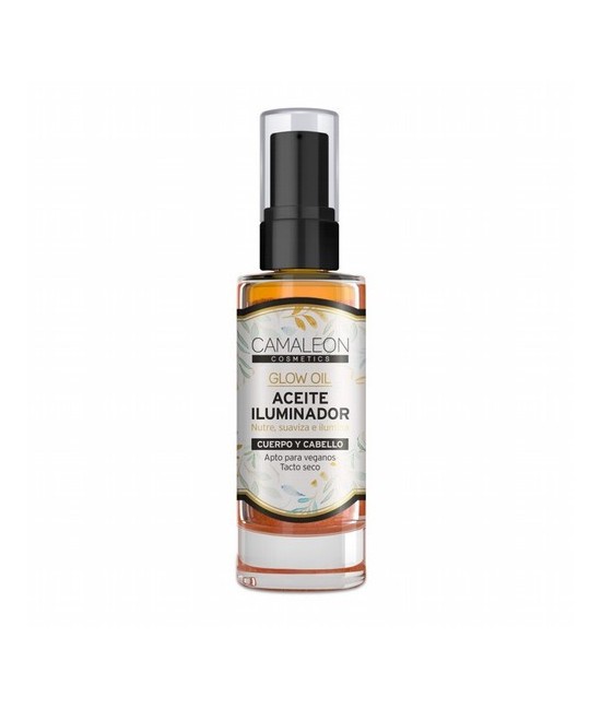 Aceite corporal con brillo
Aceite de tacto seco con efecto luminosidad que asocia Aceites vegetales de Almendras, Sésamo, Argá
