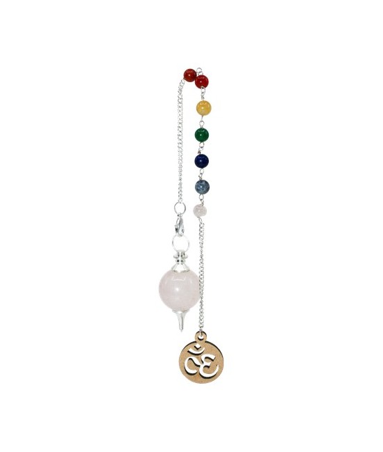 TRI.PENDULO ESFERA AMATISTA CADENA CHAKRAS OM