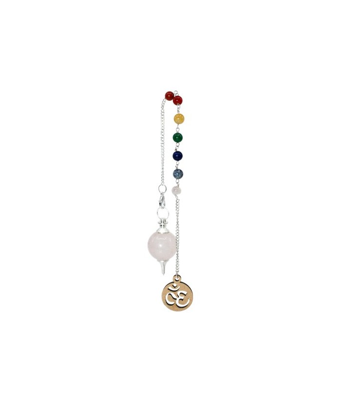 TRI.PENDULO ESFERA AMATISTA CADENA CHAKRAS OM