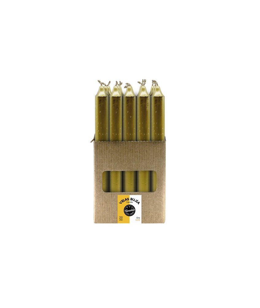TRI.VELAS BUJIA DORADO ORO 2,1  X 19 CM.