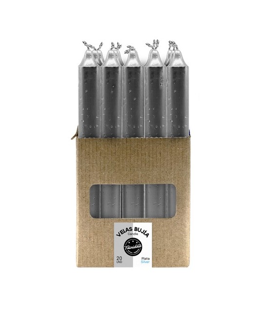 TRI.VELAS BUJIA PLATEADO PLATA 2,1  X 19 CM.