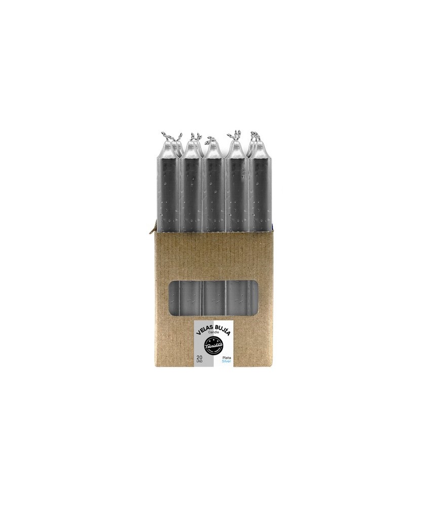 TRI.VELAS BUJIA PLATEADO PLATA 2,1  X 19 CM.