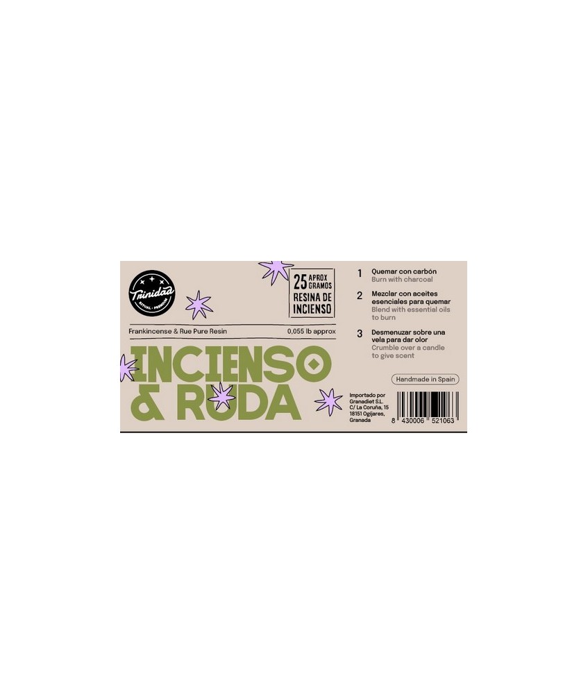 TRI.RESINA INCIENSO + RUDA 25 GR.