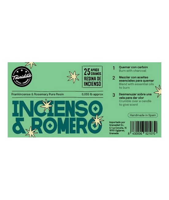 TRI.RESINA INCIENSO + ROMERO 25 GR.