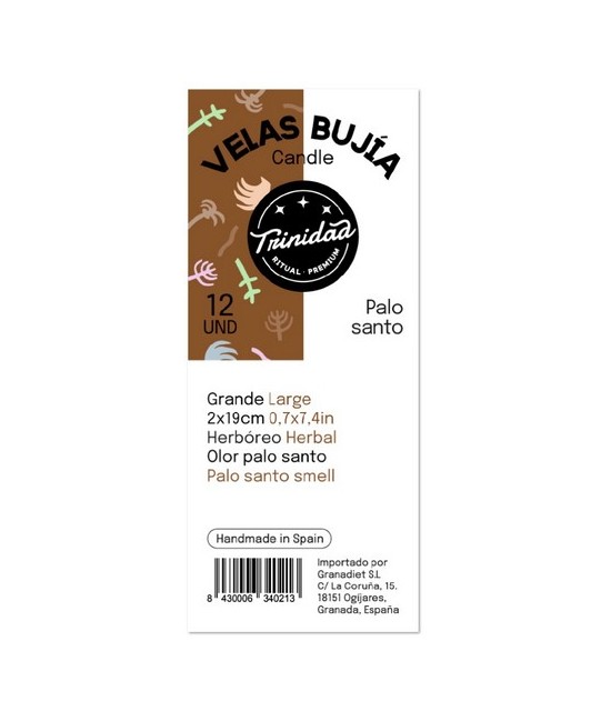 TRI.VELAS BUJIA PALO SANTO HERBOREO  2,1  X 19 CM.