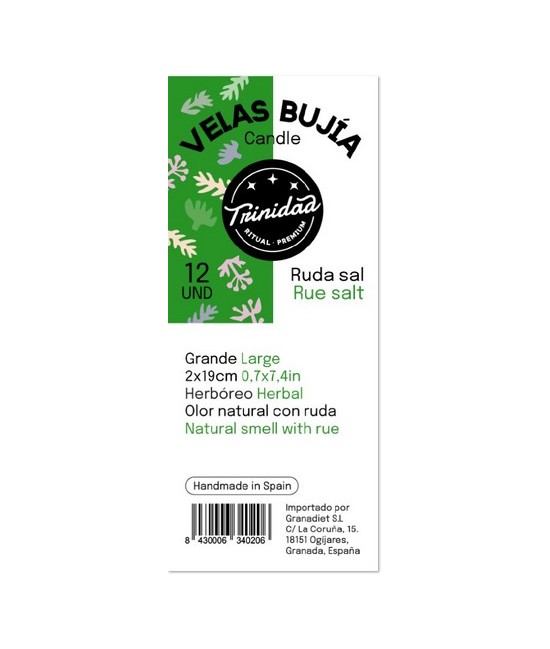 TRI.VELAS BUJIA RUDA HERBOREO  2,1  X 19 CM.