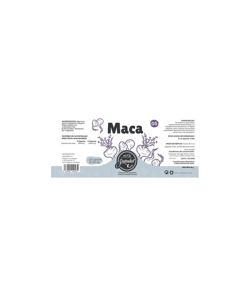 GR.MACA 120 CAPS. 450 Mg.