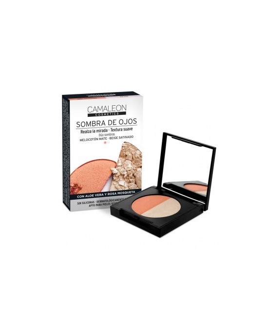 INFORMACIÓN DE PRODUCTO

Dos sombras de textura suave, una melocotón mate y otra beige de acabado satinado, con las que podrá