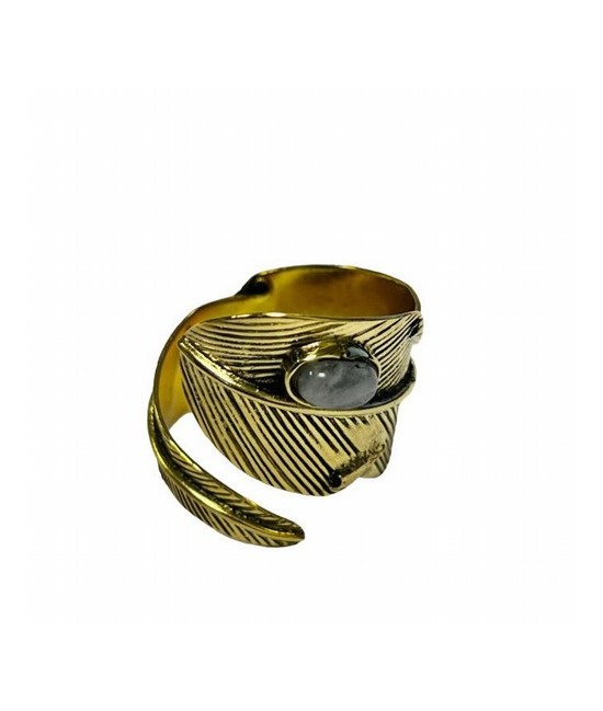 TRI.ANILLO AJUSTABLE BRONCE PIEDRA ART DECO