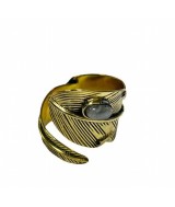 TRI.ANILLO AJUSTABLE BRONCE PIEDRA ART DECO
