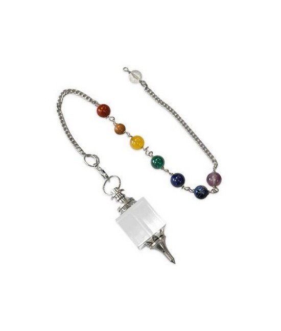 TRI.PENDULO CRISTAL ROCA CUBO CADENA CHAKRAS