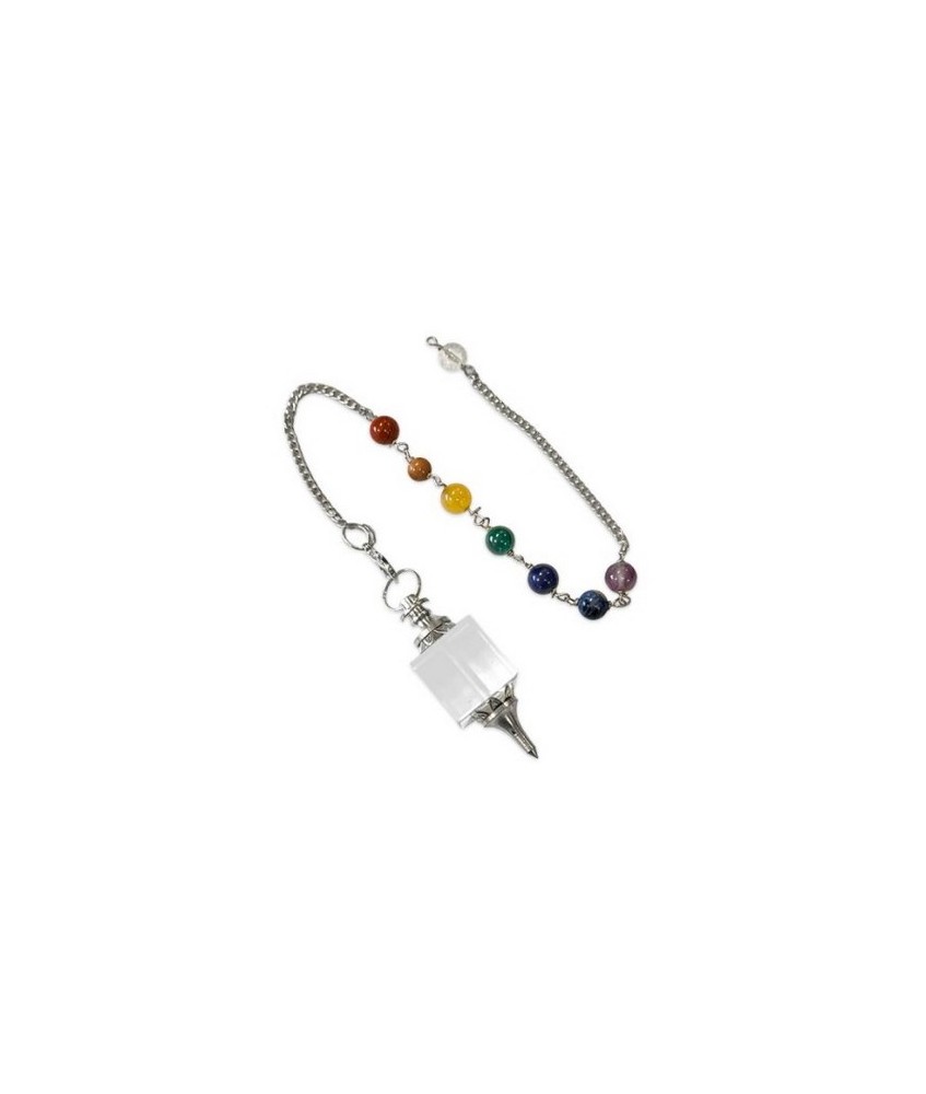 TRI.PENDULO CRISTAL ROCA CUBO CADENA CHAKRAS