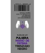 TRI.PULSERA MANO FATIMA PLATA TRENZADO NEGRO