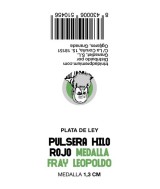 TRI.PULSERA HILO ROJO MEDALLA FRAY LEOPOLDO 1,3 CM.