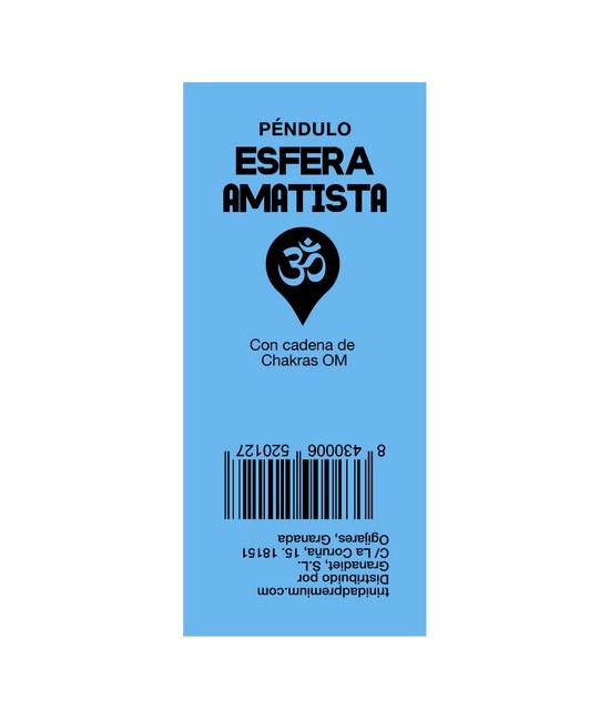 TRI.PENDULO ESFERA AMATISTA CADENA CHAKRAS OM
