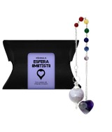 Péndulo esfera de amatista & Corazón 7 Chakras 4cm
 Origen: Brasil
