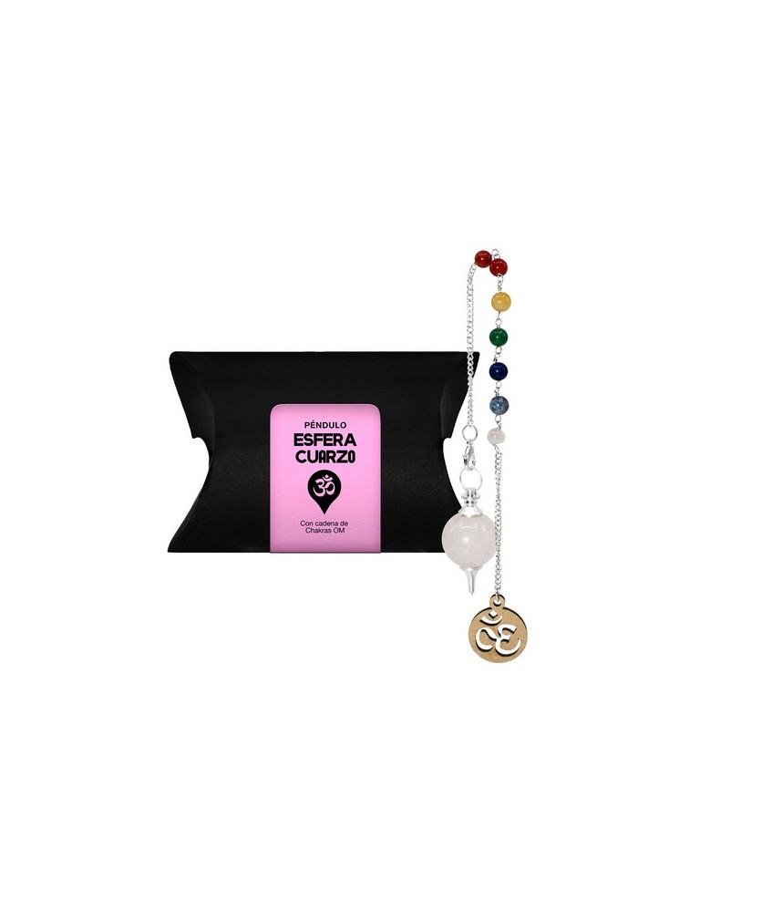 Péndulo esfera de Cuarzo Rosa Om & chakras 7 4cm
 Origen: Brasil