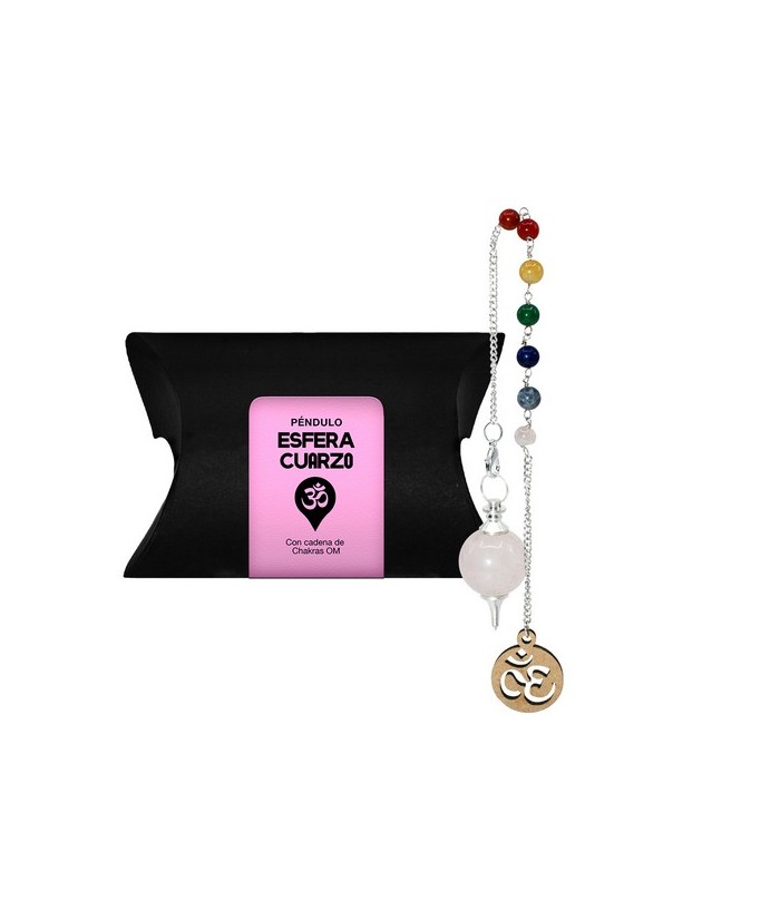 Péndulo esfera de Cuarzo Rosa Om & chakras 7 4cm
 Origen: Brasil