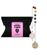 Péndulo esfera de Cuarzo Rosa Om & chakras 7 4cm
 Origen: Brasil
