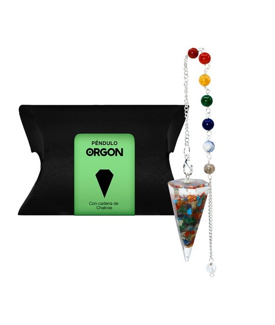 Péndulo cónico Orgone 7 Chakras de 6 caras
 Origen: Brasil
