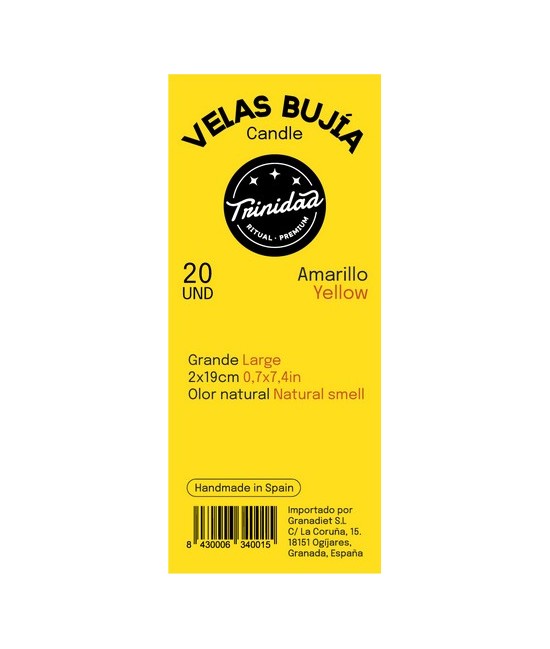 TRI.TRINIDAD BUJIA MINI AMARILLO 1,2 X 11 CM.