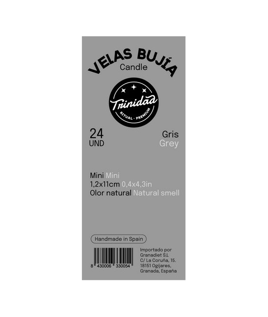 TRI.TRINIDAD BUJIA MINI GRIS 1,2 X 11 CM.