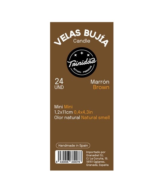 TRI.TRINIDAD BUJIA MINI MARRON 1,2 X 11 CM.