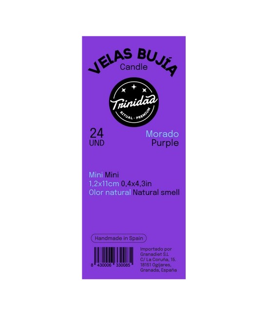 TRI.TRINIDAD BUJIA MINI MORADA 1,2 X 11 CM.