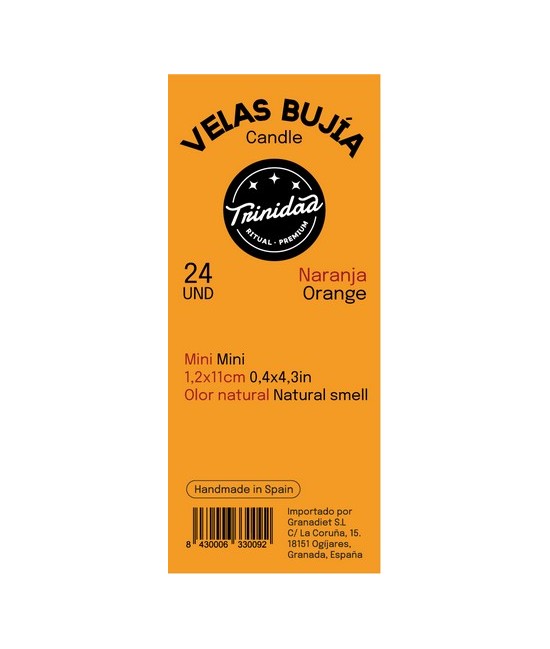 TRI.TRINIDAD BUJIA MINI NARANJA 1,2 X 11 CM.