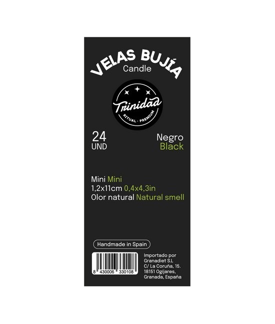 TRI.TRINIDAD BUJIA MINI NEGRO 1,2 X 11 CM.