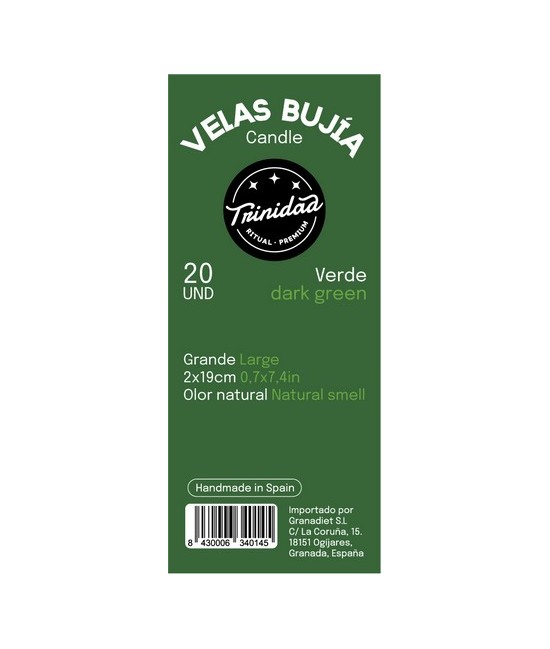 TRI.TRINIDAD BUJIA MINI VERDE OSCURO 1,2 X 11 CM.