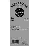 TRI.VELAS BUJIA GRIS 2 X 19 CM.